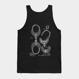 Hand-Cuff Vintage Patent Hand Drawing Tank Top